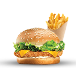 Spicy Hot Chicken Fillet Burger With Chips 