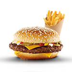 Half Pounder Burger & Cheese With Chips 